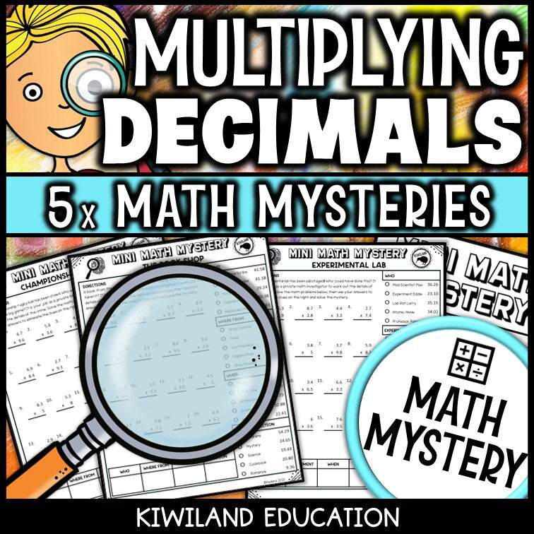 Multiplying decimals math mystery answer key