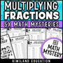 Multiplying fractions by whole numbers zombie math mystery worksheets
