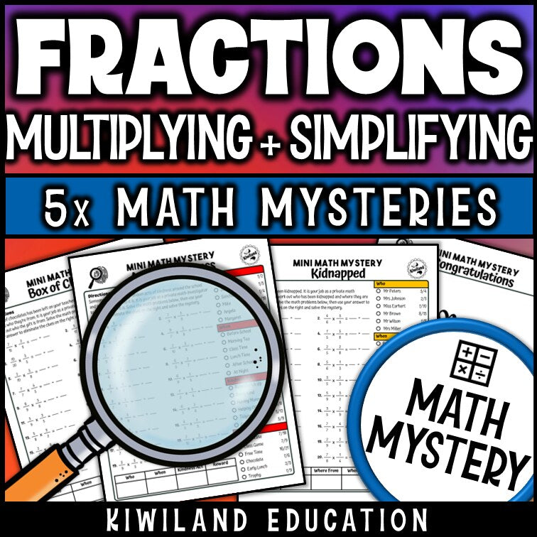 Multiplying fractions math mystery answer key