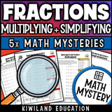 Multiplying fractions math mystery answer key
