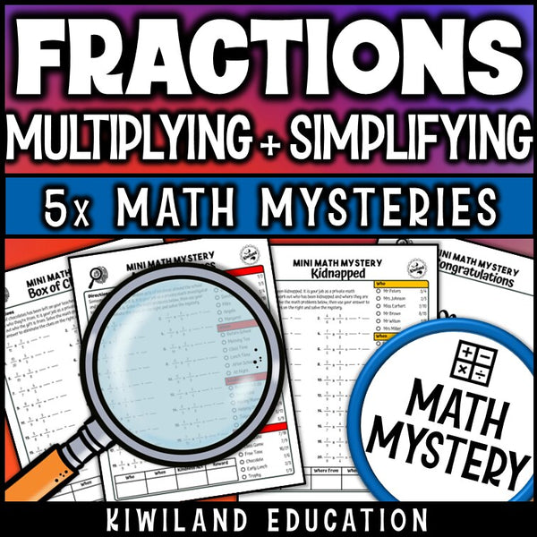 Multiplying fractions math mystery answer key