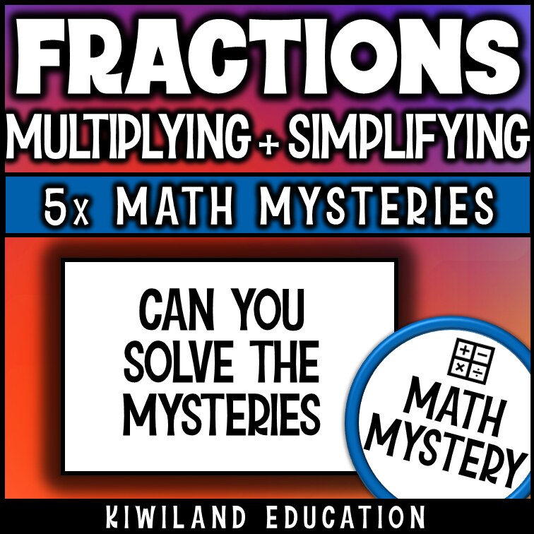 Multiplying fractions math mystery activity preview
