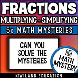 Multiplying fractions math mystery activity preview