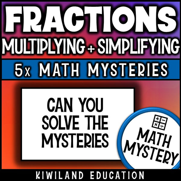 Multiplying fractions math mystery activity preview