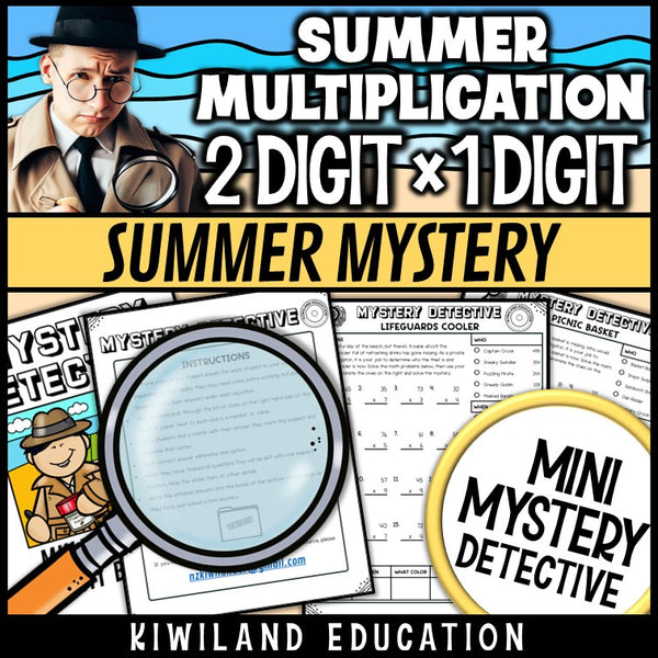 Multiplying two digit by one digit end of year practice pages