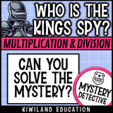 Mystery detective suspect elimination multiplication division grade 4-5