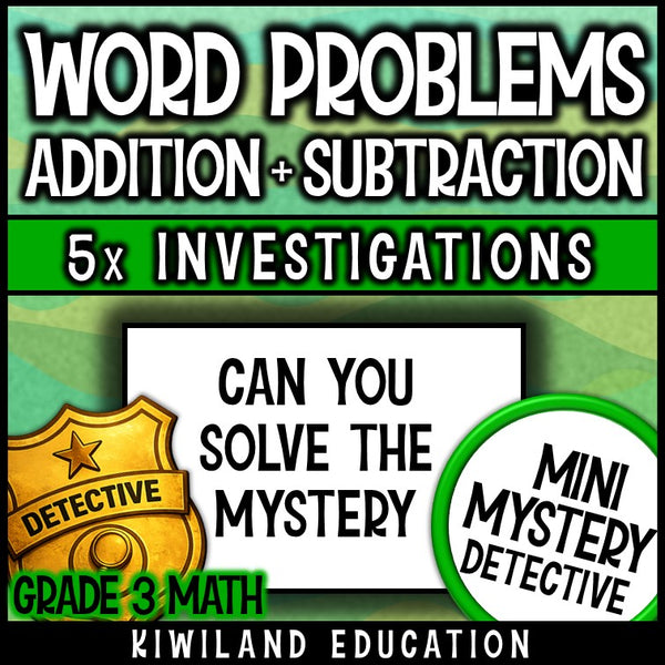 Mystery detective word problems self-checking answer keys early finishers