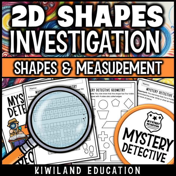 Naming and drawing 4 sided shapes clue pages detective case