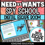 Needs & Wants Digital Escape Room cover – Kiwiland Education