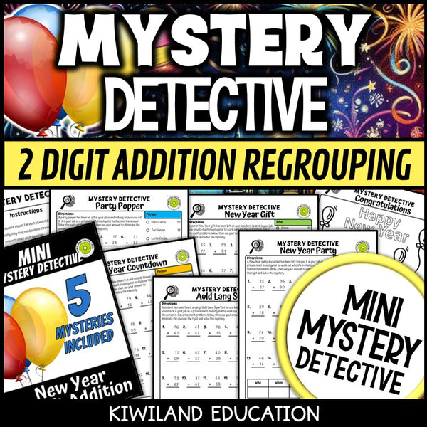 New year 2-digit addition with regrouping worksheets grade 2