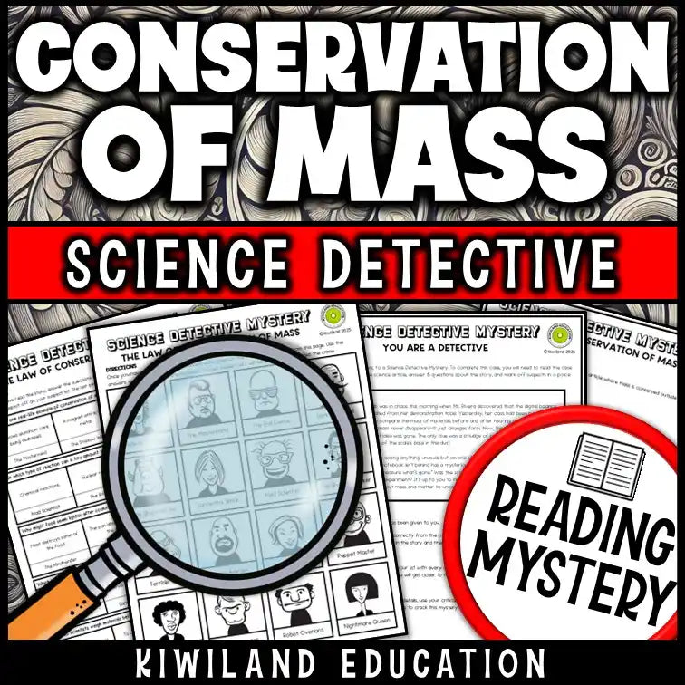 Printable CSI Science Mystery on mass and matter for Grades 6 7 and 8