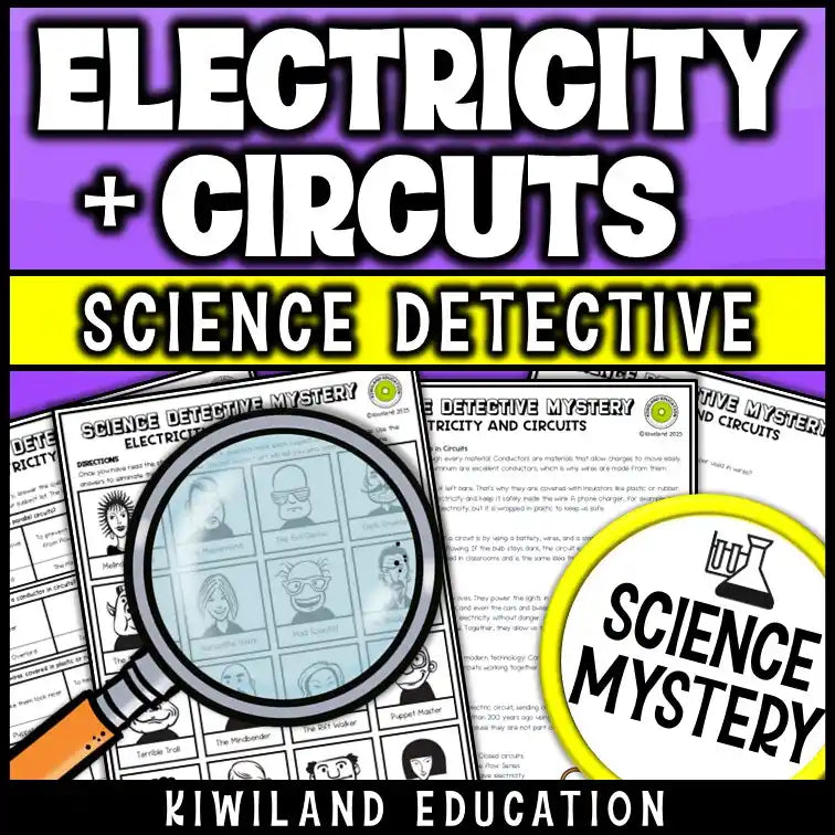 NGSS-aligned electricity and circuits classroom mystery with CSI-style science clues