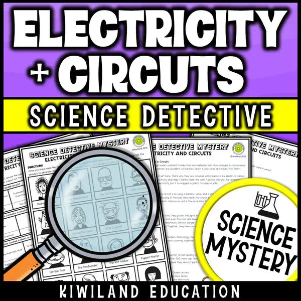 NGSS-aligned electricity and circuits classroom mystery with CSI-style science clues