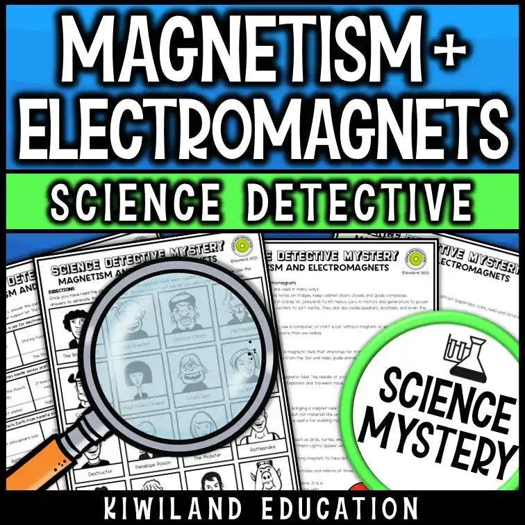 NGSS-aligned magnetism and electromagnets classroom mystery with CSI-style science clues