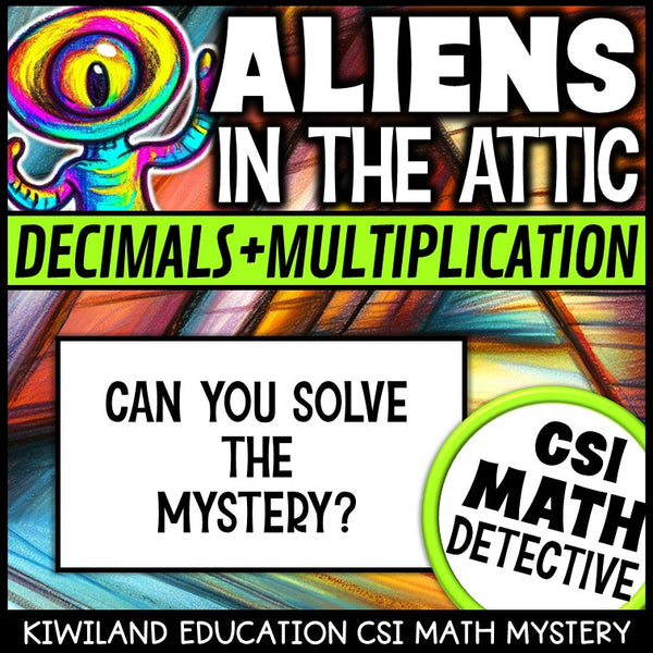 No-prep Aliens in the Attic decimals math mystery answer key