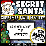 No-prep Christmas math mystery with answer key, Secret Santa case