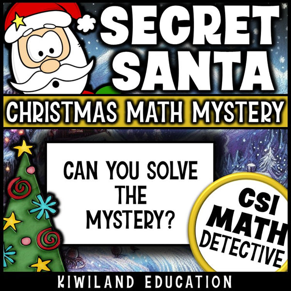 No-prep Christmas math mystery with answer key, Secret Santa case