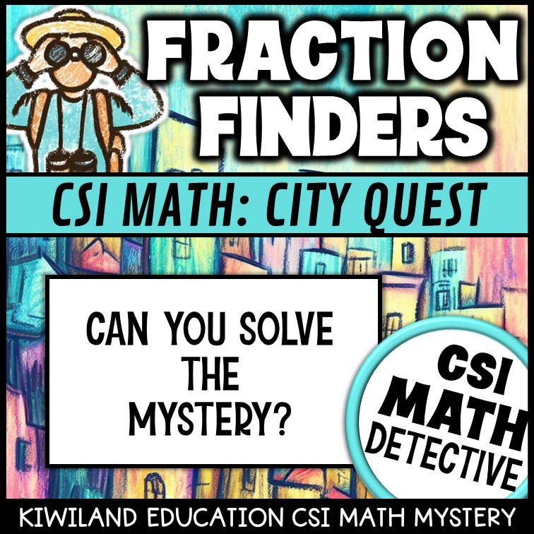 No-prep City Quest fractions math mystery answer key