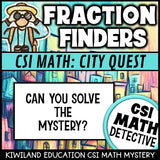 No-prep City Quest fractions math mystery answer key