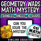 No-prep classifying shapes and angles math mystery answer key