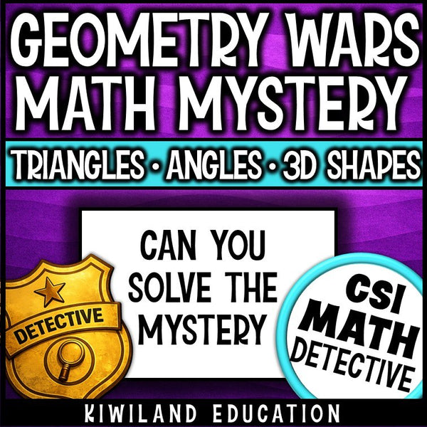 No-prep classifying shapes and angles math mystery answer key