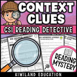 No prep context clues worksheets with self checking answer keys for literacy centers