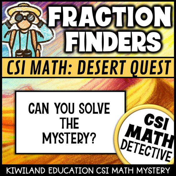 No-prep Desert Quest fractions math mystery answer key
