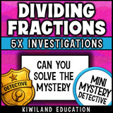 No-prep dividing unit fractions practice math centers 5th grade