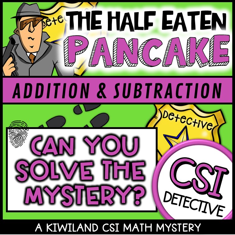 No-prep The Half-Eaten Pancake addition and subtraction answer key