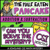 No-prep The Half-Eaten Pancake addition and subtraction answer key