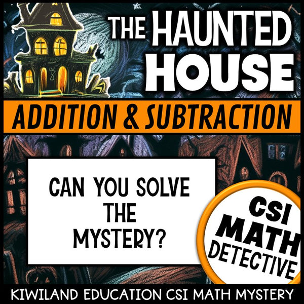 No-prep Haunted House Halloween addition and subtraction answer key