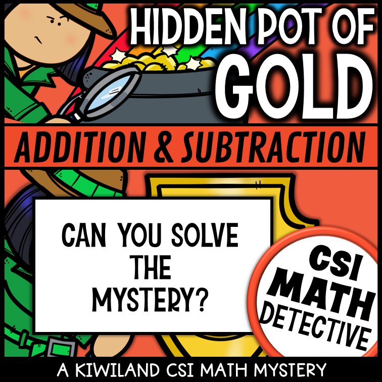 No-prep Hidden Pot of Gold St Patrick's addition and subtraction answer key