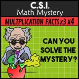 No-prep Mad Scientist x3 x4 multiplication and division answer key