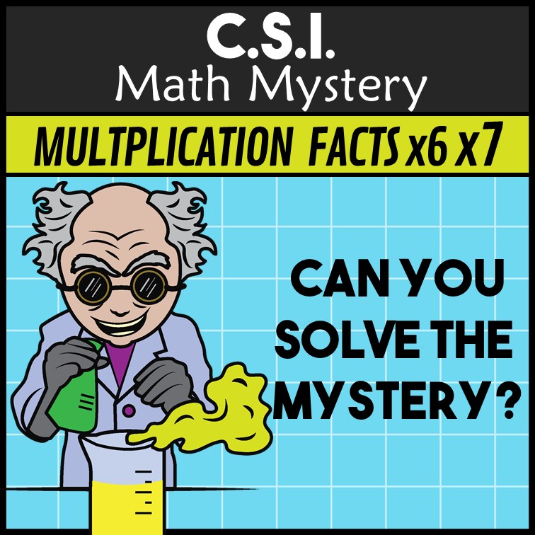 No-prep Mad Scientist x6 x7 multiplication and division answer key