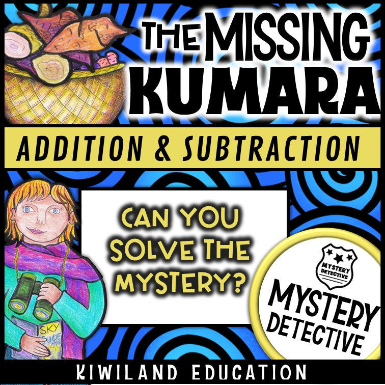 No-prep missing kumara answer key nz addition subtraction year 4-6