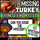 No-prep missing turkey answer key thanksgiving detective activity