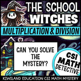 Printable no-prep multiplication division math mystery answer key included for upper elementary