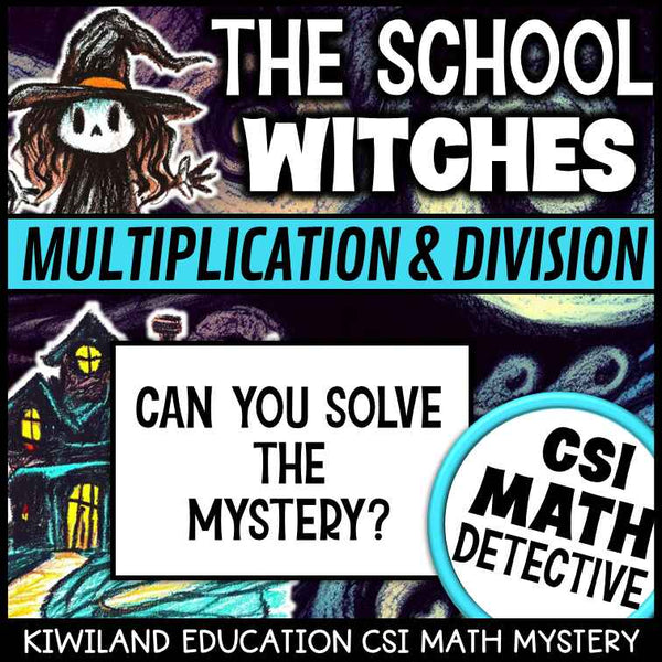 Printable no-prep multiplication division math mystery answer key included for upper elementary