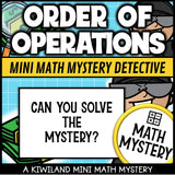 No-prep PEMDAS order of operations math mystery answer key included