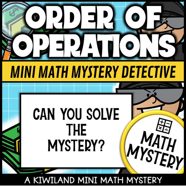 No-prep PEMDAS order of operations math mystery answer key included