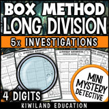 No-prep printable box method division pages answer keys