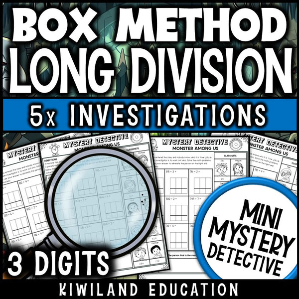 No-prep printable box method division pages with keys