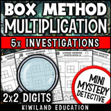 No-prep printable box method multiplication pages