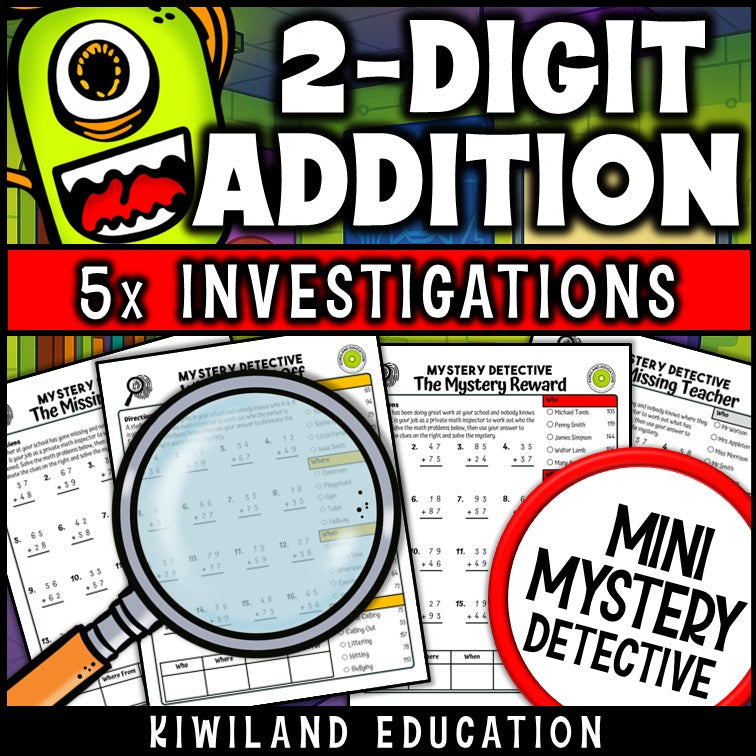 No-prep printable double digit addition with answer keys