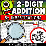 No-prep printable double digit addition with answer keys