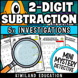 No-prep printable double digit subtraction with answer keys