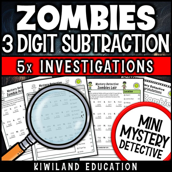 No-prep printable halloween subtraction regrouping activity