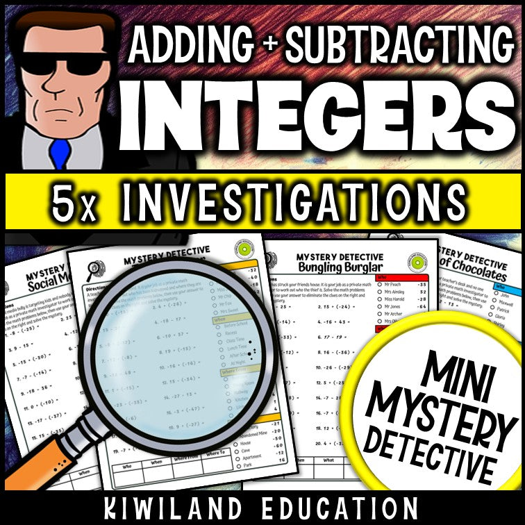 No-prep printable integer pages with answer keys