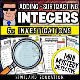No-prep printable integer pages with answer keys