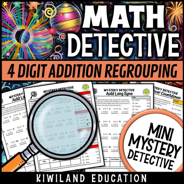 No-prep printable new year addition regrouping activity
